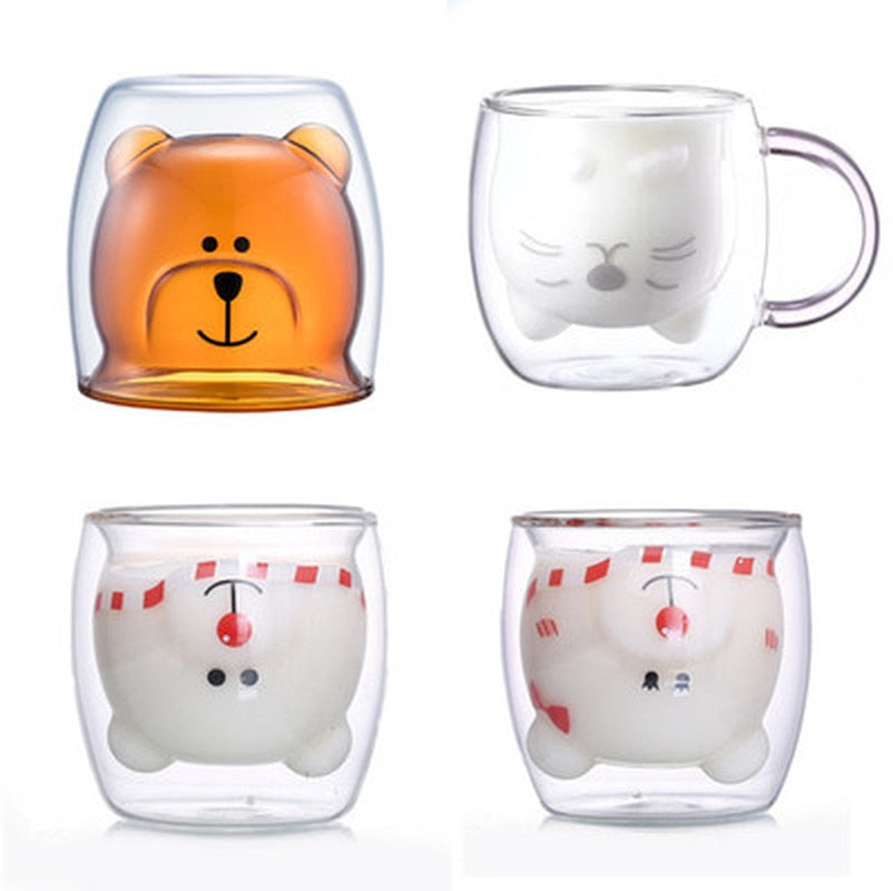 #84 Cute Animal Glass Mug