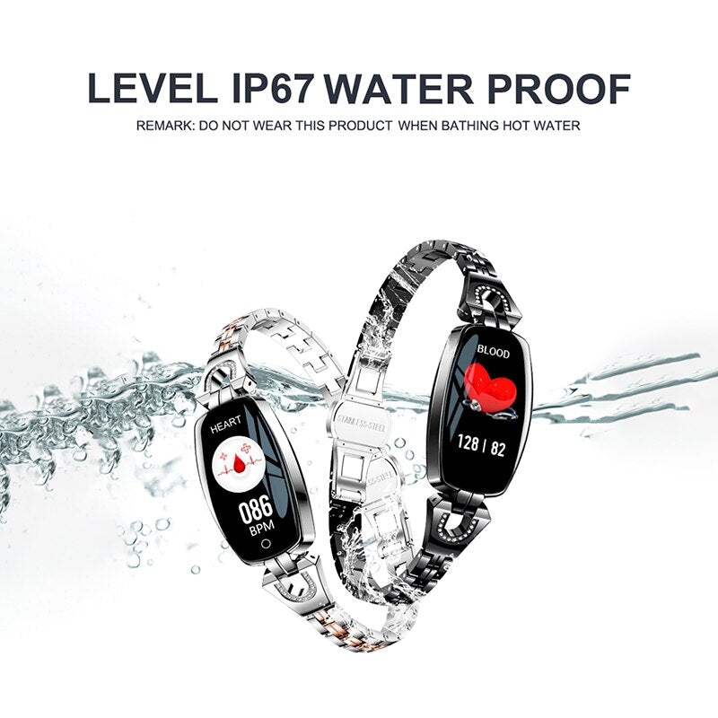 #67-3 Women Smart Watch 0.96" OLED Heart Rate Blood Pressure Monitor Pedometer Fitness Tracker Waterproof Fashion Smartwatch