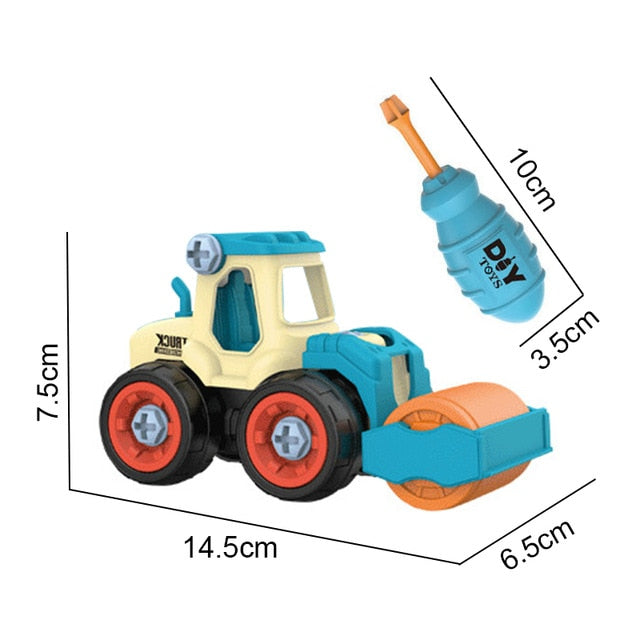 #218 Nut Disassembly Loading Unloading Engineering Truck Excavator Bulldozer Kids Screw Boys Creative Tool Education Toys Car Model