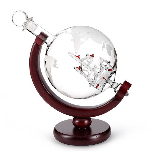 #231 Globe Decanter With Ship