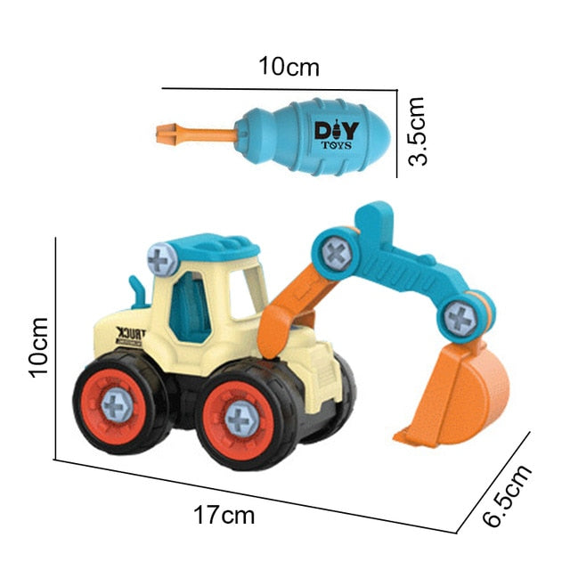 #218 Nut Disassembly Loading Unloading Engineering Truck Excavator Bulldozer Kids Screw Boys Creative Tool Education Toys Car Model