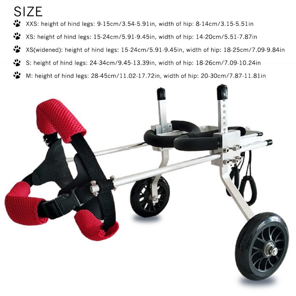#166 Pet Wheelchair Walk Cart Scooter Pet Dog Wheelchair Weak Paralyzed for Handicapped Hind Leg 2-Wheel Rear Dog Wheelchair